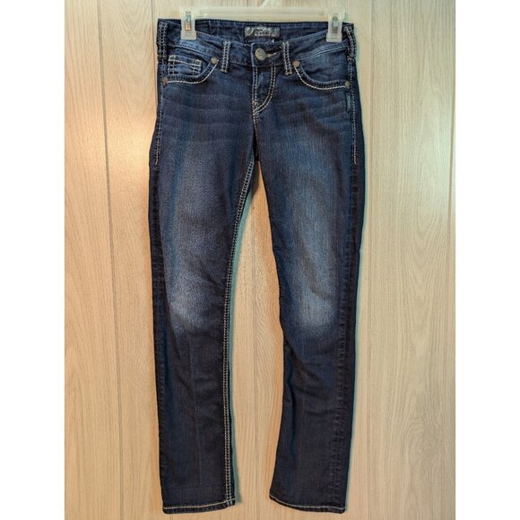 Silver Womens Berkeley Straight Leg Denim Jeans Size 25 Western Cowgirl Classic - Picture 1 of 11